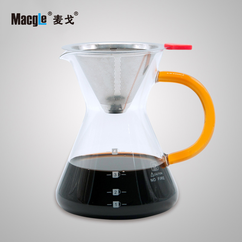 麥戈400ml咖啡分享壺 手沖傢用煮咖啡壺 玻璃滴濾壺 玻璃手沖壺工廠,批發,進口,代購