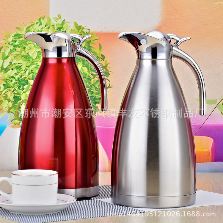 不銹鋼保溫壺歐式咖啡壺大容量冷水壺無磁雙層真空壺炫彩直銷工廠,批發,進口,代購