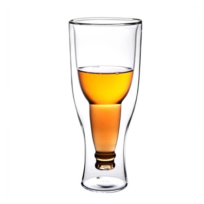 耐冷創意啤酒杯個性翻轉啤酒杯玻璃杯果汁杯大容量雙層吹製透明杯批發・進口・工廠・代買・代購