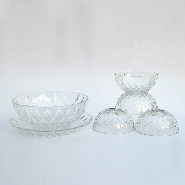 水晶鉆石玻璃碗盤六件套裝沙拉碗甜品碗會銷活動饋贈禮品禮盒批發批發・進口・工廠・代買・代購