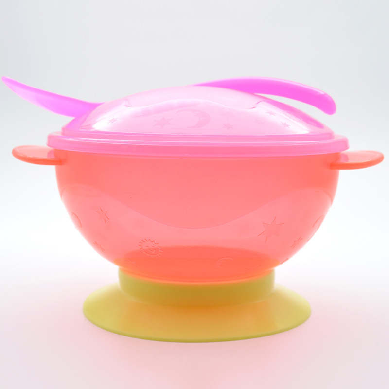 兒童塑膠吸力碗 可吸附桌麵防滑易清洗碗蓋勺餐具套裝批發工廠,批發,進口,代購