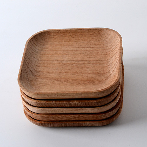 新款木餐具食器 櫸木碟木盤整木製方形碟12.8cm工廠,批發,進口,代購