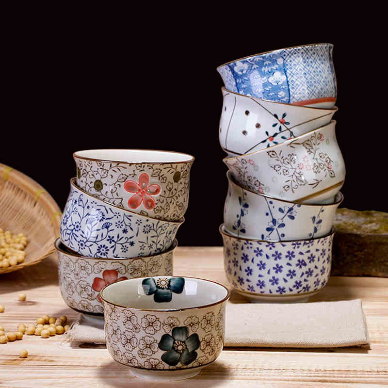 景德鎮日式釉下彩陶瓷碗餐具套裝傢用小米飯碗小湯碗批發代發工廠,批發,進口,代購