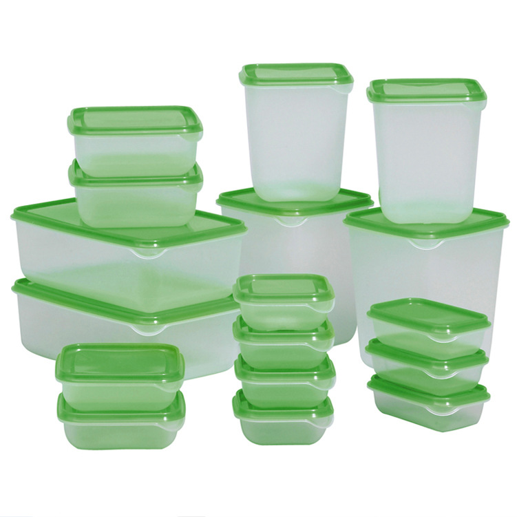 冰箱保鮮盒塑料食品盒便當微波爐飯盒大小17件套裝食品保鮮盒密封批發・進口・工廠・代買・代購