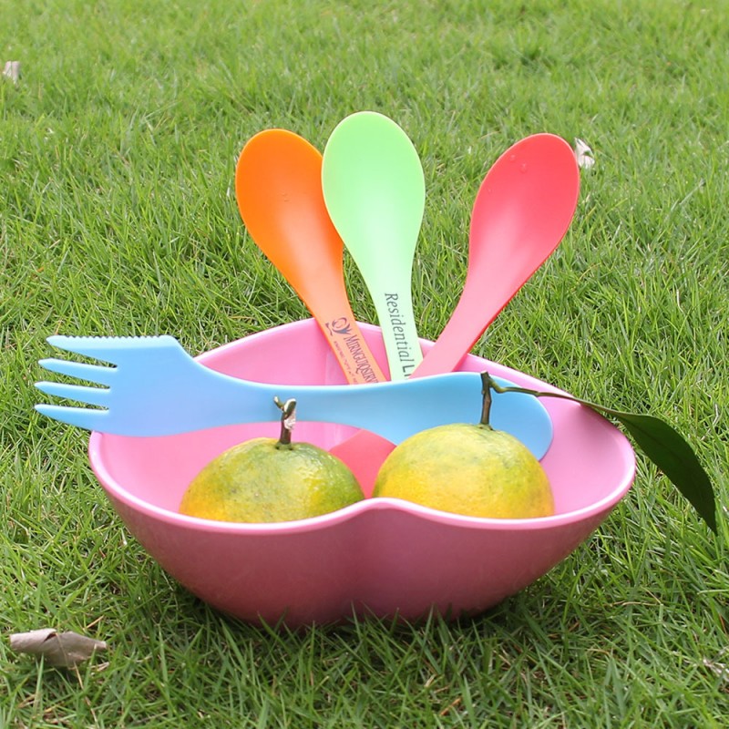 多功能三合一勺子塑料刀叉一體勺塑料兒童勺塑膠餐具餐用勺吃飯勺批發・進口・工廠・代買・代購
