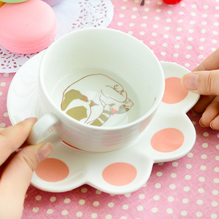 廠傢直銷 咖啡杯奶茶杯可愛貓杯碟精美小禮品 卡通可愛陶瓷杯批發批發・進口・工廠・代買・代購