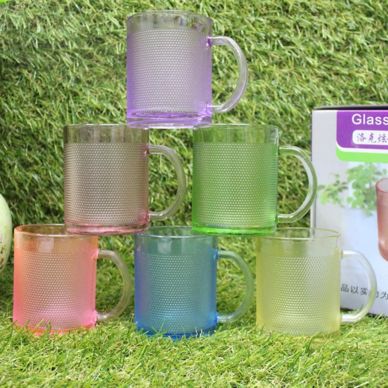 熱銷 玻璃杯6件套 炫彩雨點把杯六件套 活動促銷      1 元 禮品批發・進口・工廠・代買・代購
