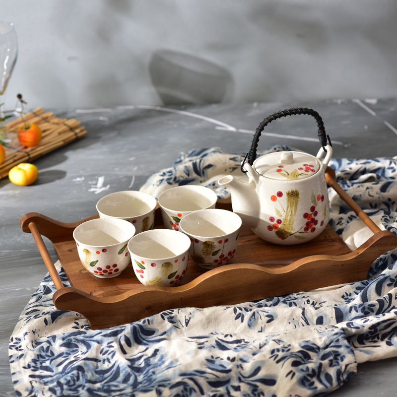 日式和風手繪提壺 茶具陶瓷套裝 普洱茶壺 花茶具帶過濾禮盒裝批發・進口・工廠・代買・代購
