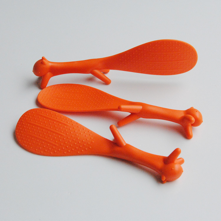 手柄松鼠飯勺 可立式不黏飯勺 可愛創意松鼠飯勺 塑料飯勺工廠,批發,進口,代購