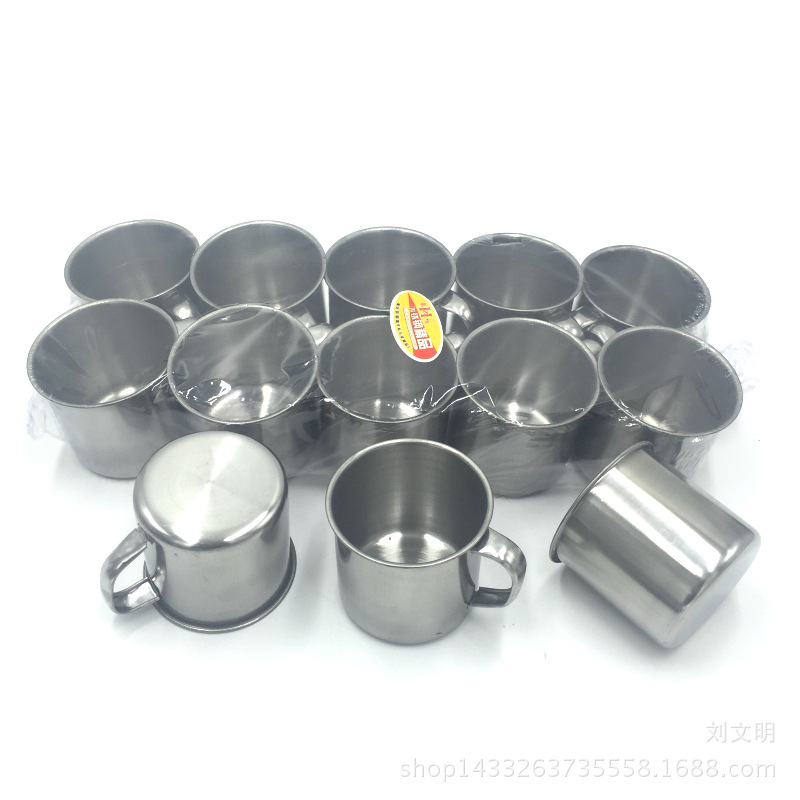 不銹鋼帶磁7寸口杯 圓形通用茶缸不銹鋼帶磁茶杯兒童水杯帶把批發・進口・工廠・代買・代購