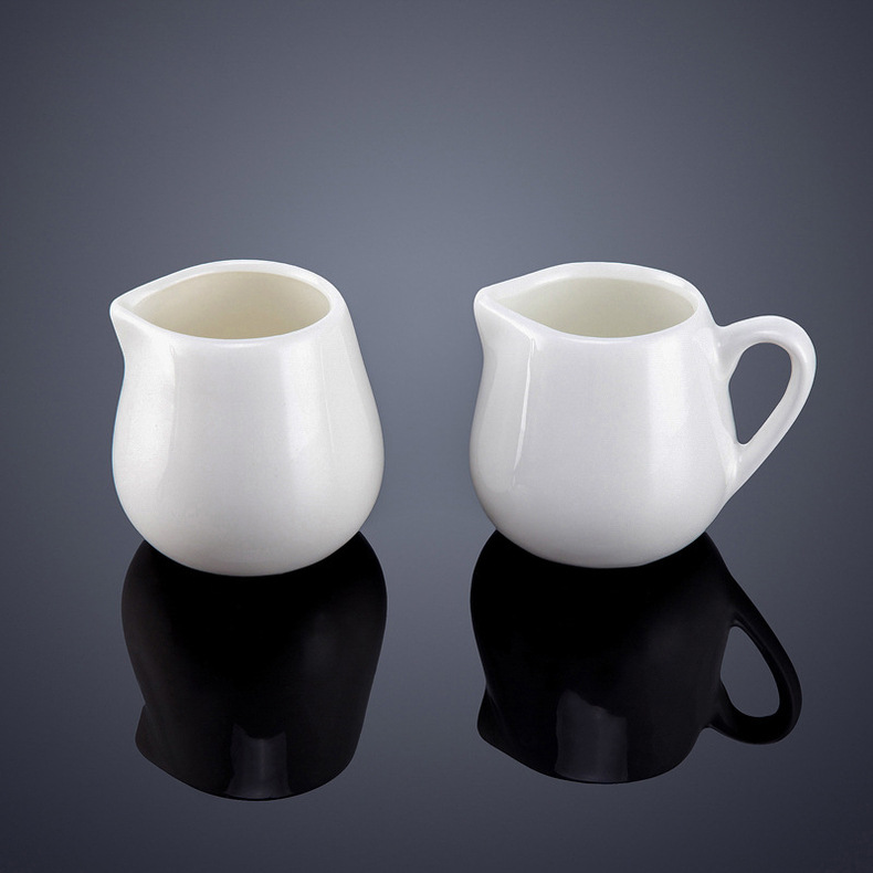 日用陶瓷純白咖啡奶壺西餐奶杯 大中小號有無柄奶勺餐具廠傢代發批發・進口・工廠・代買・代購