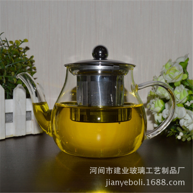 耐熱玻璃不銹鋼過濾花茶壺 鋼漏壺新款 玻璃功夫茶具廠傢特價批發批發・進口・工廠・代買・代購