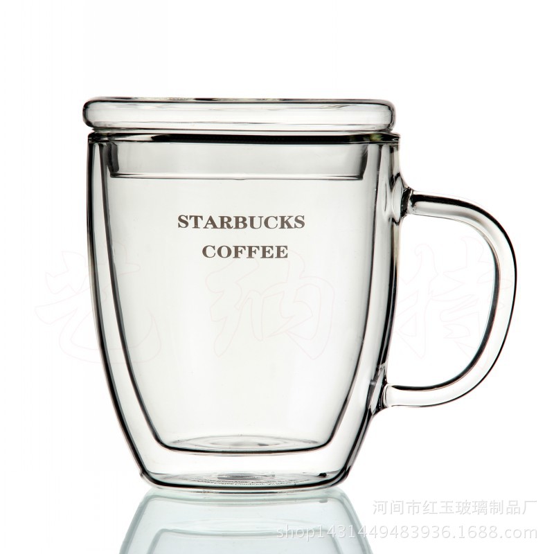 星巴克雙層玻璃杯 大容量馬克杯 耐熱玻璃咖啡杯星巴克杯手工製作批發・進口・工廠・代買・代購