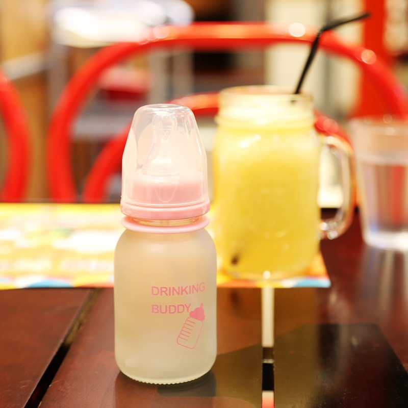 韓國可愛學生奶嘴奶瓶吸管玻璃杯創意小巧便攜成人水杯子批發・進口・工廠・代買・代購