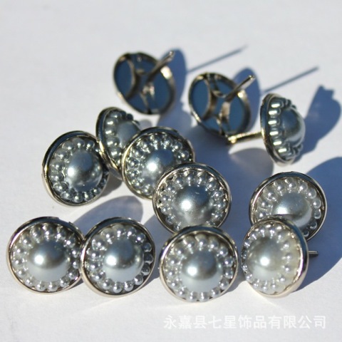 15MM珍珠裝飾釘，仿珍珠兩腳釘，珍珠釘雙腳釘加工工廠,批發,進口,代購