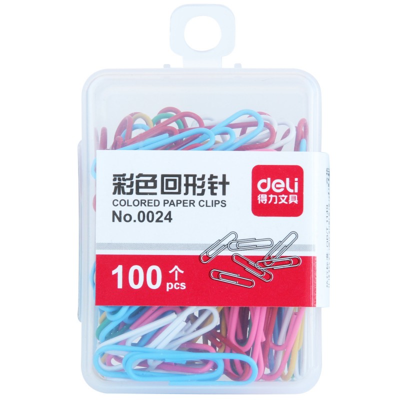 得力0024回形針別針29MM彩色回形針100枚/盒驚爆價可混批現貨批發・進口・工廠・代買・代購