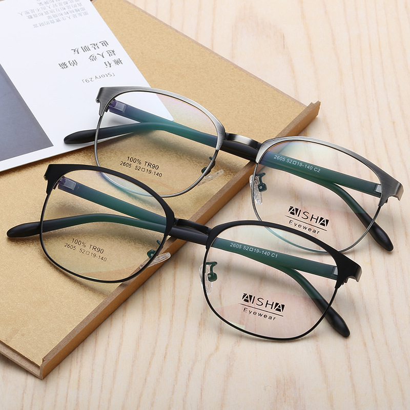 韓版學院復古金屬眼鏡框 女文藝近視眼鏡架 男拉絲平光鏡框架2605批發・進口・工廠・代買・代購