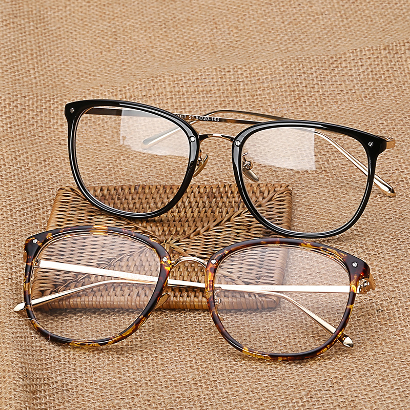 新款近視眼鏡框女淘寶爆款超輕TR90眼鏡架復古時尚鉚釘眼睛批發潮批發・進口・工廠・代買・代購