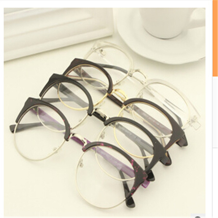 歐美復古金屬大眼鏡框男女款潮半框非主流眼鏡架批發・進口・工廠・代買・代購