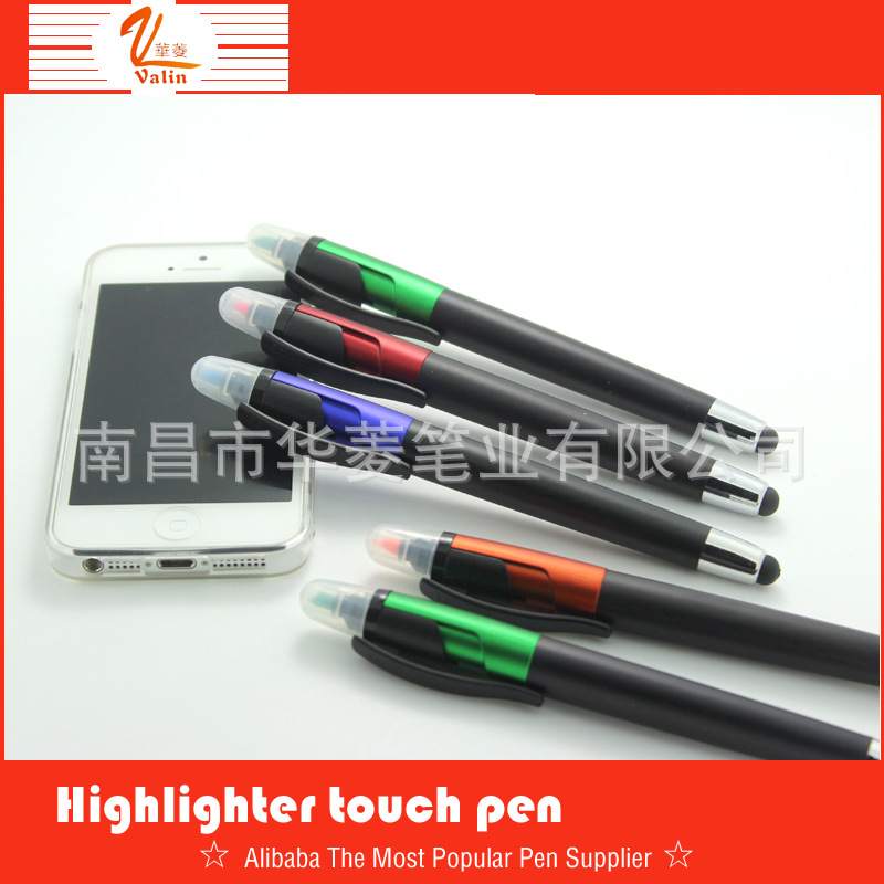 多功能筆 熒光筆 觸容雙頭筆 塑料圓珠筆有 多種顏色款式可選擇工廠,批發,進口,代購