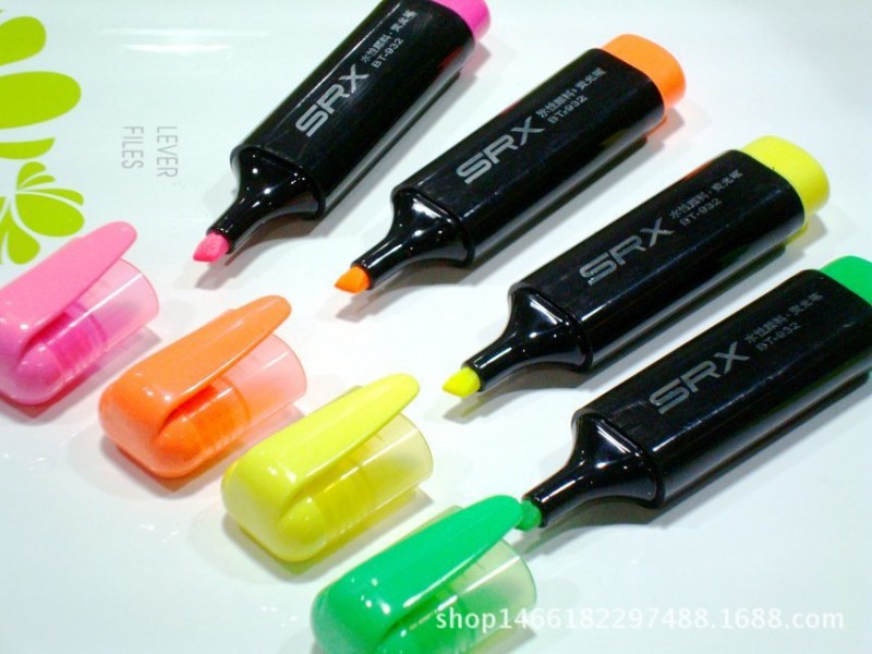 百通環保熒光筆6支裝    實色環保熒光筆    彩色兒童熒光筆工廠,批發,進口,代購