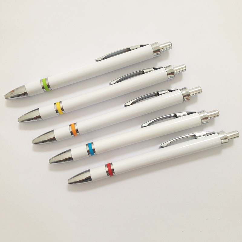 白色圓珠筆 按動原子筆油性筆 可訂印刷廣告ABS塑料圓珠筆批發批發・進口・工廠・代買・代購