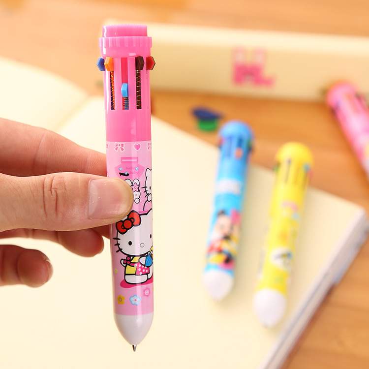 格致文具 韓國卡通圓珠筆 可愛創意十色筆 小學生學習用品禮品工廠,批發,進口,代購