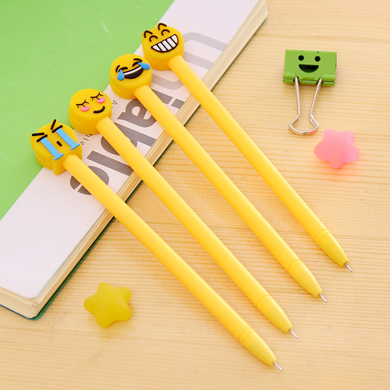 韓國卡通可愛表情黑色中性筆 創意水筆全針管水性筆小學生文具工廠,批發,進口,代購