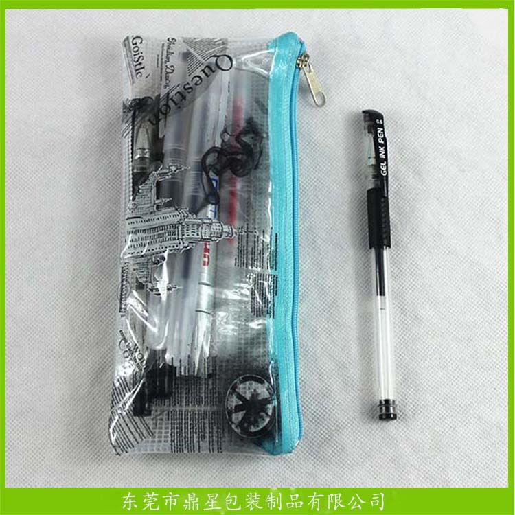 定製辦公學習用品筆袋 車縫透明PVC彩印刷鋼筆鉛筆袋工廠,批發,進口,代購