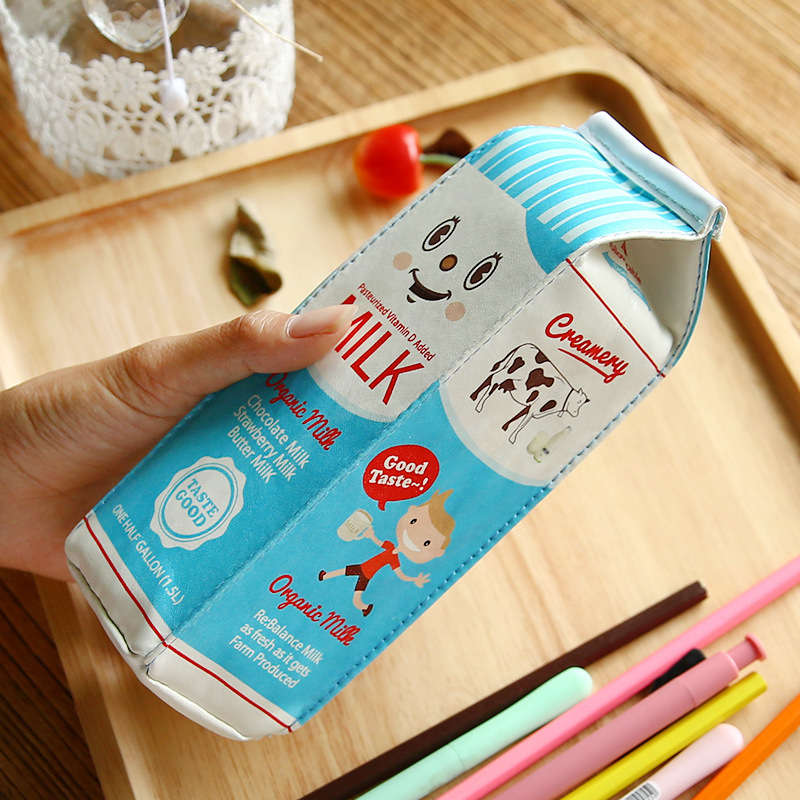 韓版創意零食筆袋 日韓國簡約牛奶鉛筆盒女初中學生大容量鉛筆盒批發・進口・工廠・代買・代購