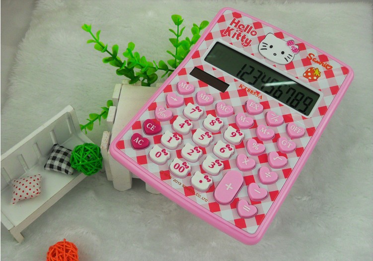 廠傢直銷 時尚卡通可愛hello kitty粉色12位計算器 兒童學生用品批發・進口・工廠・代買・代購