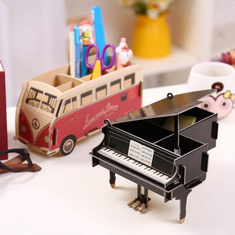辦公桌文具鉛筆盒 兒童玩具盒創意多功能擺件 學生DIY木製收納盒批發・進口・工廠・代買・代購