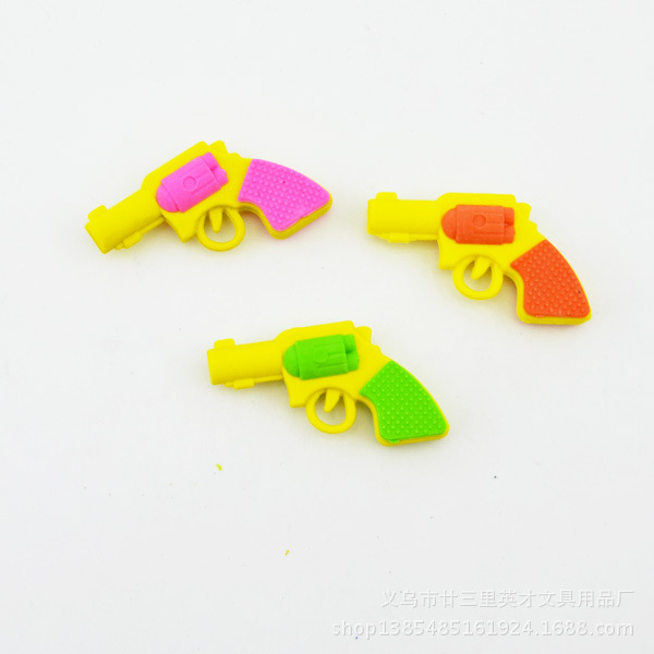 日韓卡通橡皮 玩具橡皮擦 卡通手槍造型 可愛橡皮擦 學生獎品工廠,批發,進口,代購