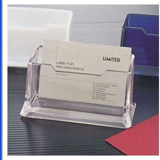 富強FQ020 桌麵型單格商務名片座 單層名片盒 透明塑料名片夾工廠,批發,進口,代購