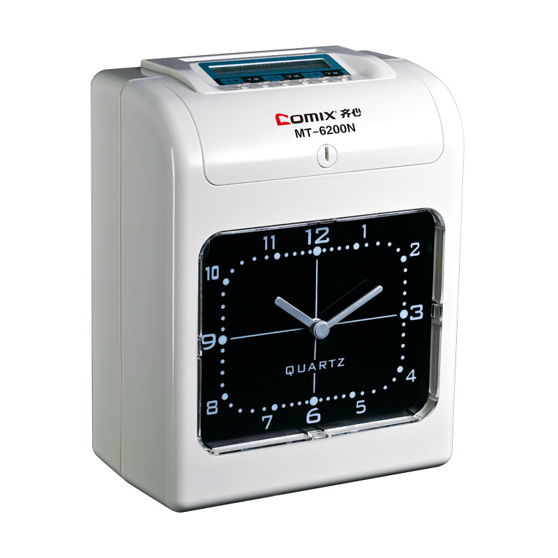 齊心MT6200考勤機 卡片式打卡機 打卡考勤機紙片簽到打卡鐘送卡紙工廠,批發,進口,代購