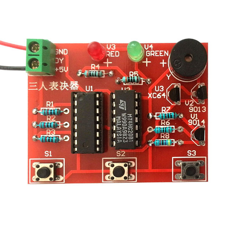 三人表決器製作套件 3人表決器 電子技術基礎與技能 實訓配套工廠,批發,進口,代購