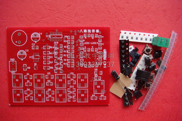 貼片八路搶答器套件/散件 電子教學套件 技能競賽 電子DIY製作工廠,批發,進口,代購