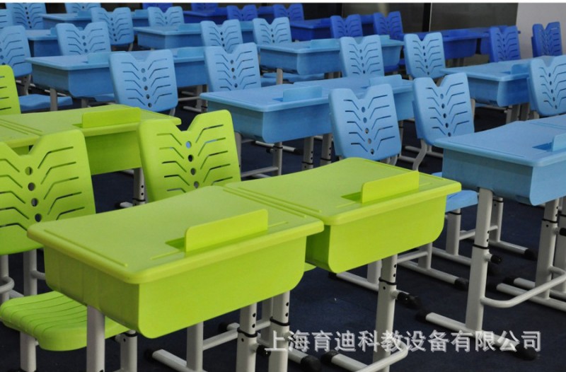 上海育迪高檔課桌椅ABS塑鋼結構手搖升降學生課桌椅雙人課桌椅工廠,批發,進口,代購