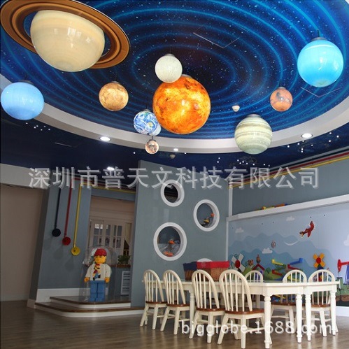 幼兒園裝飾用八大行星模型 電動旋轉內發光太陽系行星模型工廠,批發,進口,代購