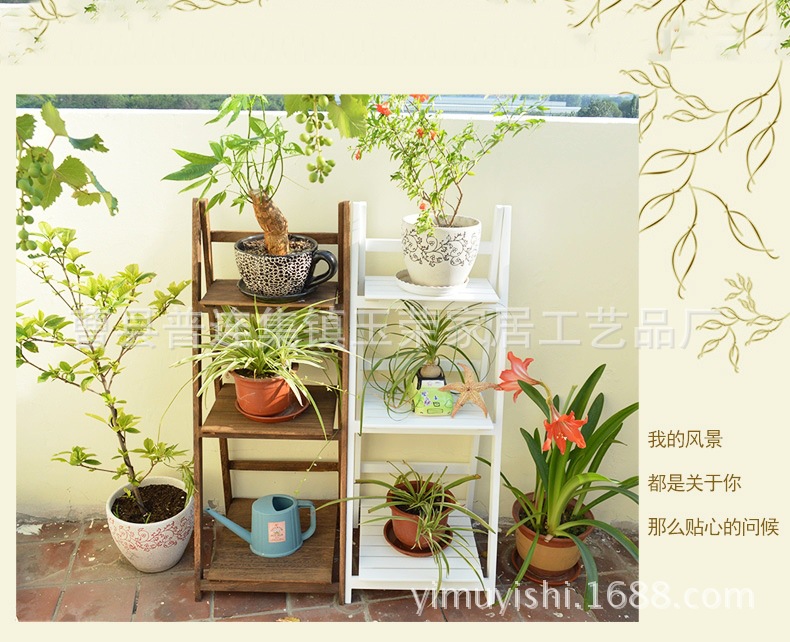 三層實木花架 批發零售現貨木製花架落地款展示架工廠,批發,進口,代購