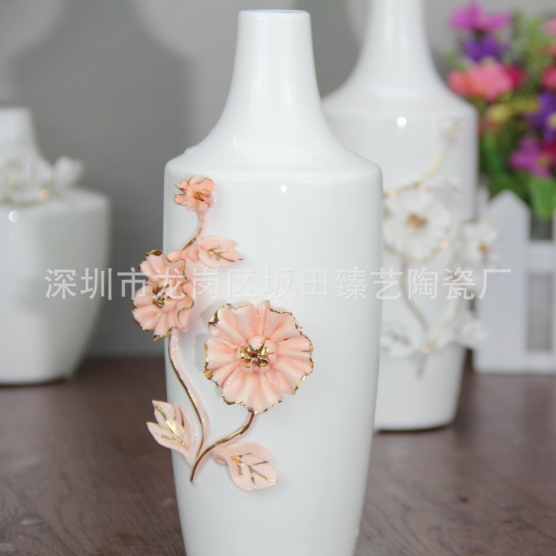 白色陶瓷花瓶擺件、時尚傢居裝飾品、小號花插、廠傢直銷工廠,批發,進口,代購