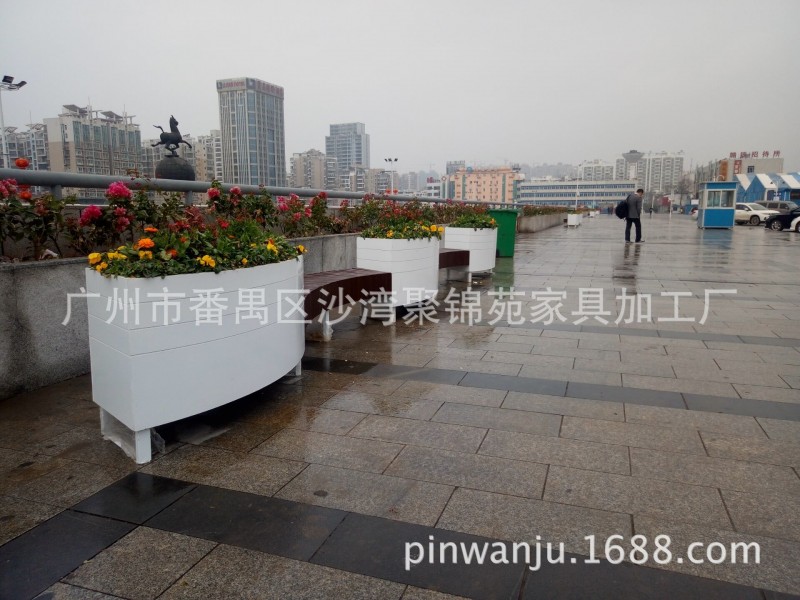 工廠定製廣場PVC發泡木坐凳花箱 隔離帶塑木花箱 市政園林花箱工廠,批發,進口,代購