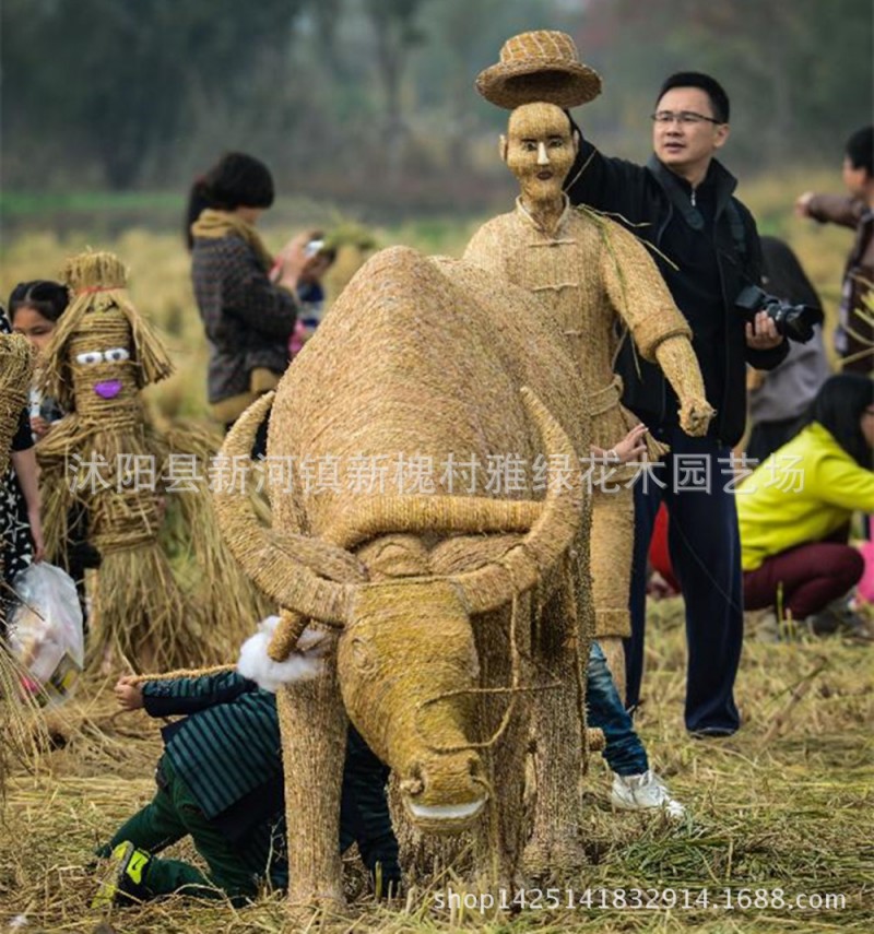 訂製編織稻草人 卡通人 動物 各種稻草編織品 耐腐蝕 景觀工廠,批發,進口,代購