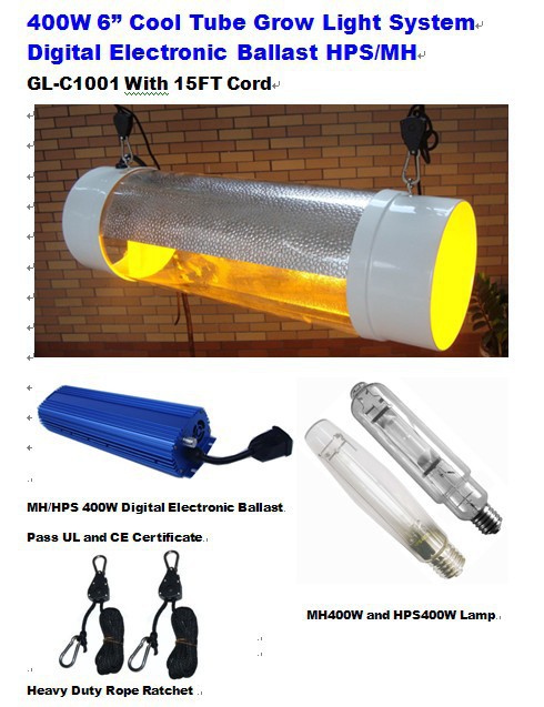 400W 6" cool Tube grow light; 玻璃管植物生長燈，電子鎮流器工廠,批發,進口,代購