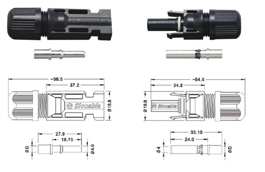 太陽能電池板連接器MC4專用防水接頭 mc4連接器 公母插頭批發・進口・工廠・代買・代購