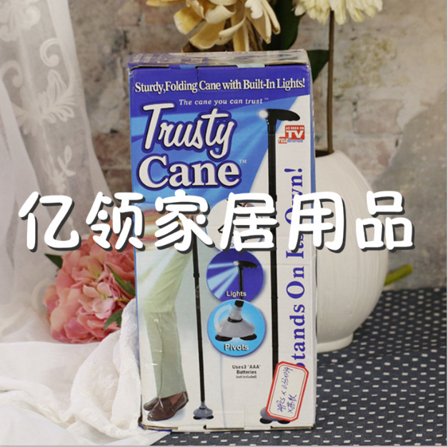 TV產品trusty cane魔法折疊不倒帶燈拐杖五節拐杖老人手杖工廠,批發,進口,代購