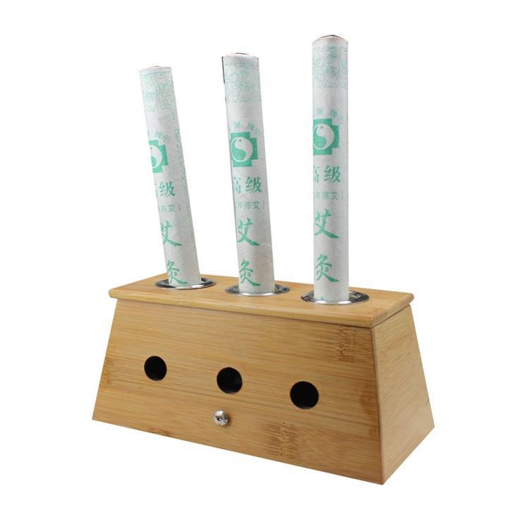 竹製3孔艾灸盒 溫灸艾灸器 溫灸艾灸針灸棒 艾條使用溫灸器批發批發・進口・工廠・代買・代購