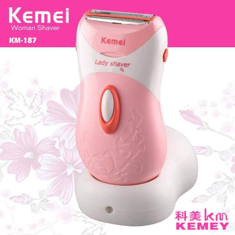 科美KM-187電動脫毛器女士剃毛器批發腋下電動剃毛刀除毛器 新款工廠,批發,進口,代購